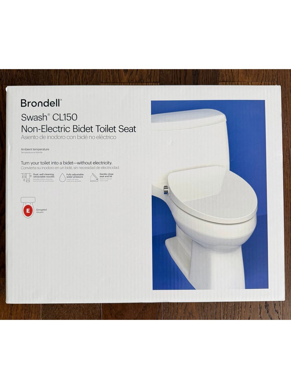 Brondell Swash CL150 Non-Electric Bidet Toilet Seat White